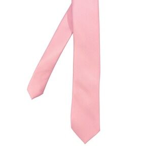 H&M Pink Necktie Mens One Size Solid Satin Finish Slim Formal Accessory